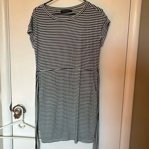 Green and White Striped Dress